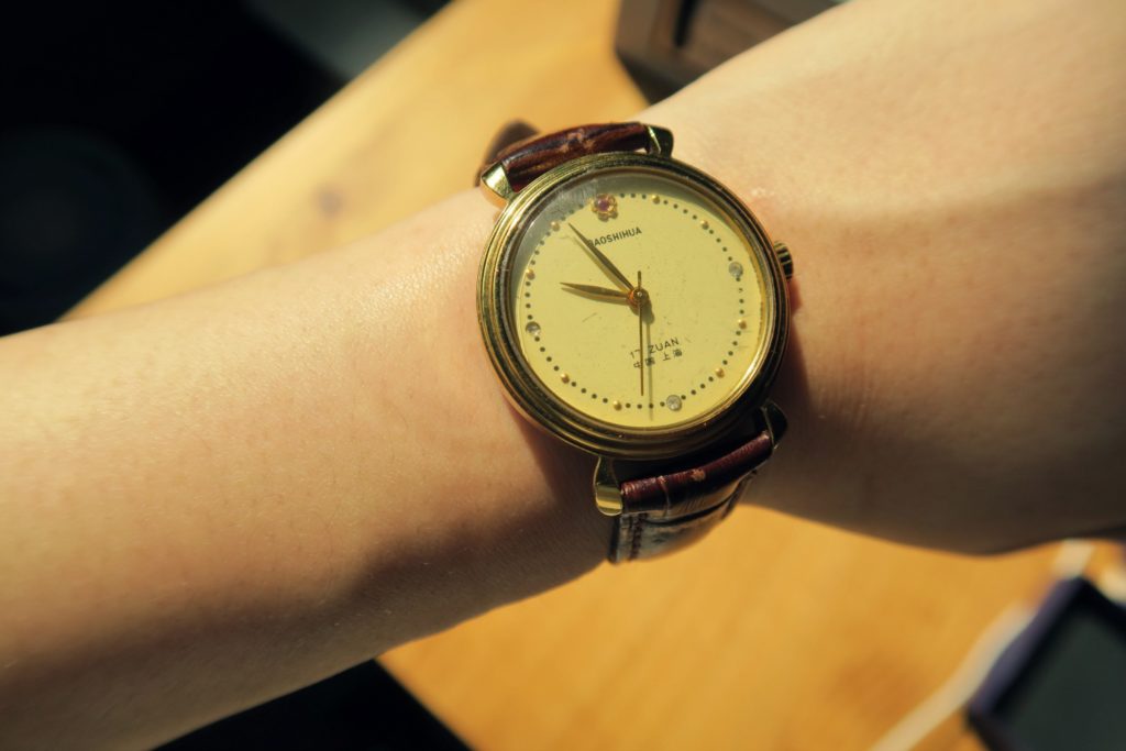 With the new strap, this watch has a nice contemporary look when worn.