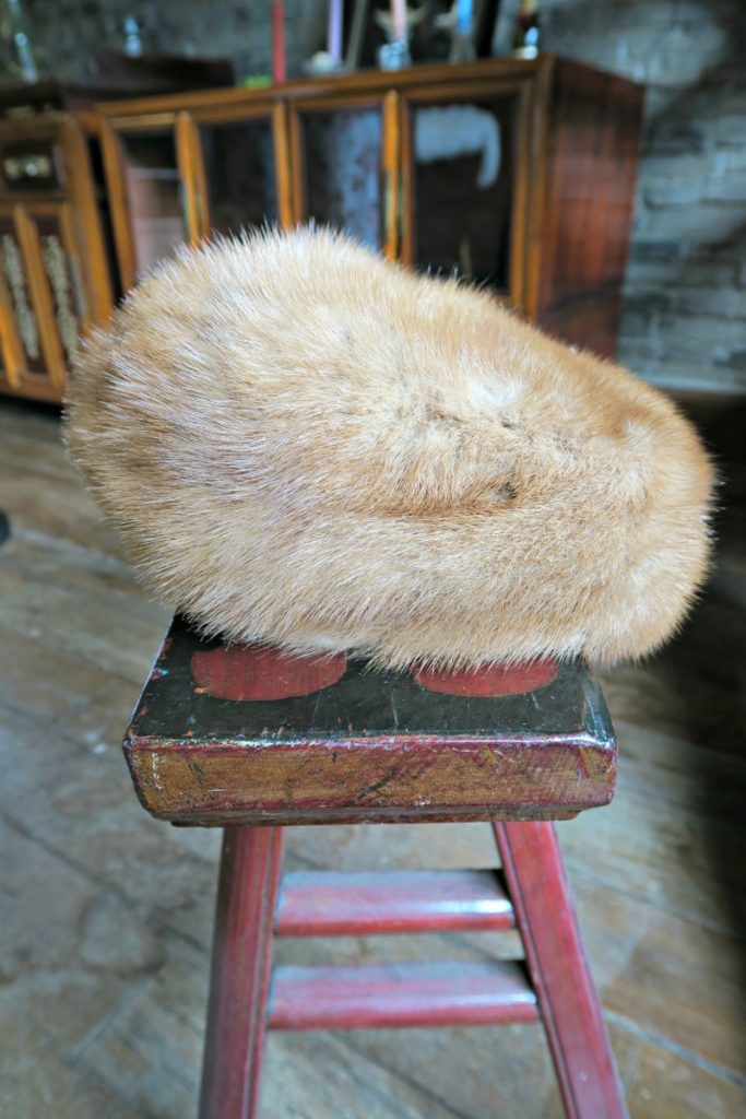 Top view of my vintage fur hat