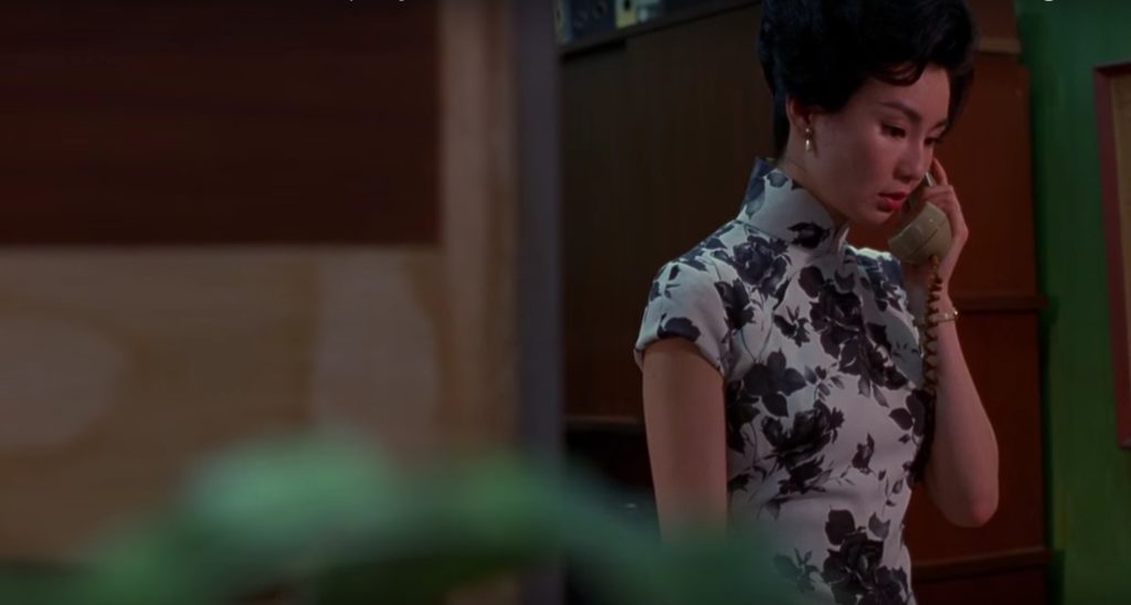 Obsessed with "In the Mood for Love"? The black and white floral qipao (cheongsam) from the complete list of 20 qipaos from the film. Click the link for more -