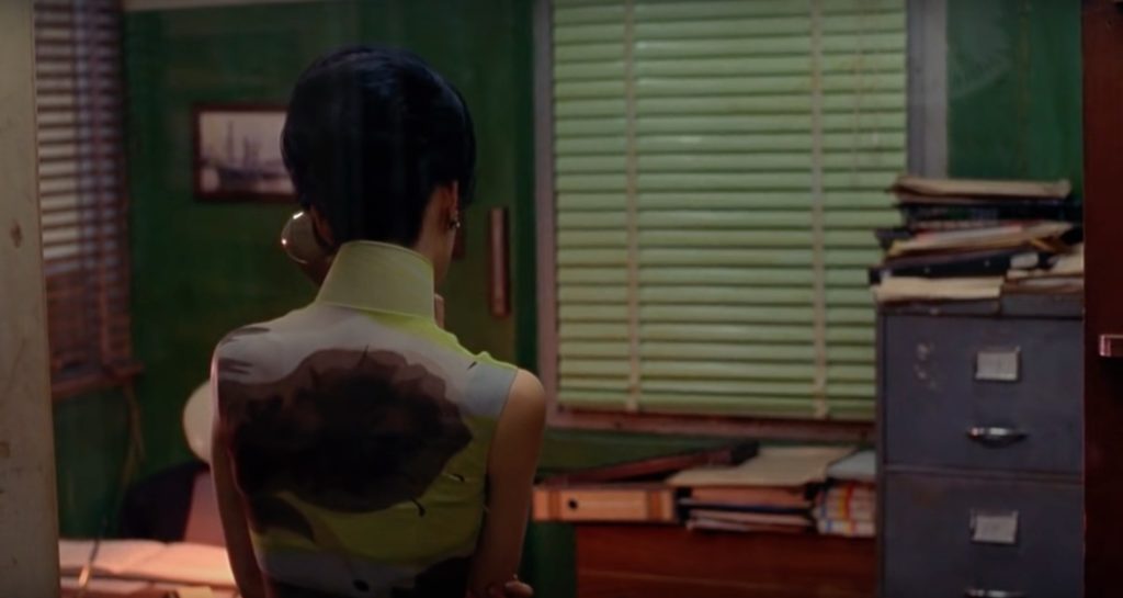 Obsessed with "In the Mood for Love"? The qipao (cheongsam) with lime and brown splashes from the complete list of 20 qipaos from the film. Click the link for more -