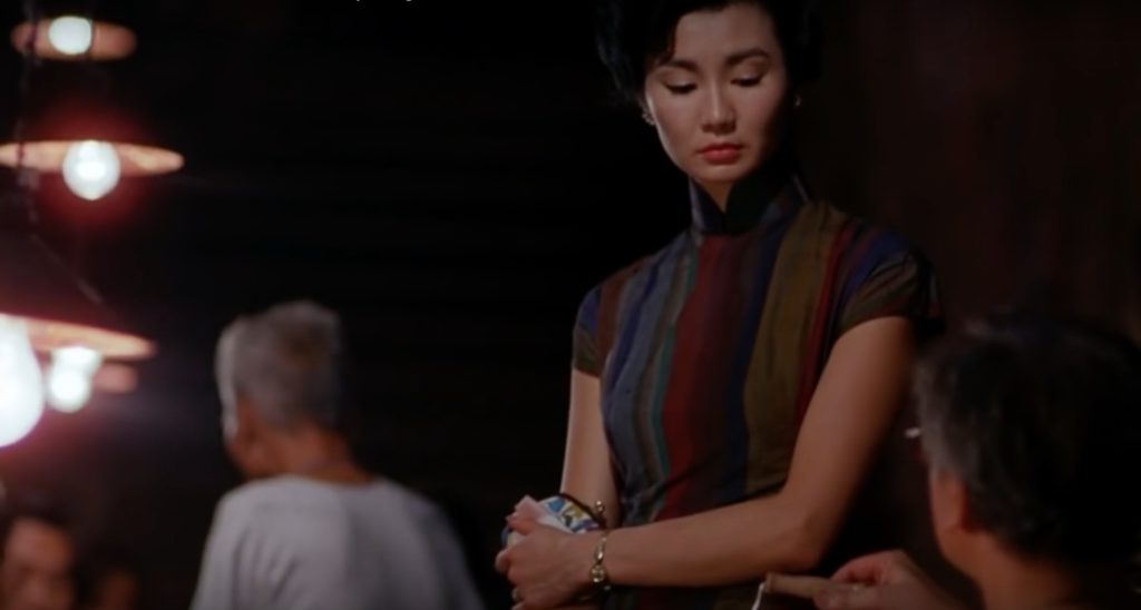 Obsessed with "In the Mood for Love"? The navy-red-yellow vertical stripe qipao (cheongsam) from the complete list of 20 qipaos from the film. Click the link for more -