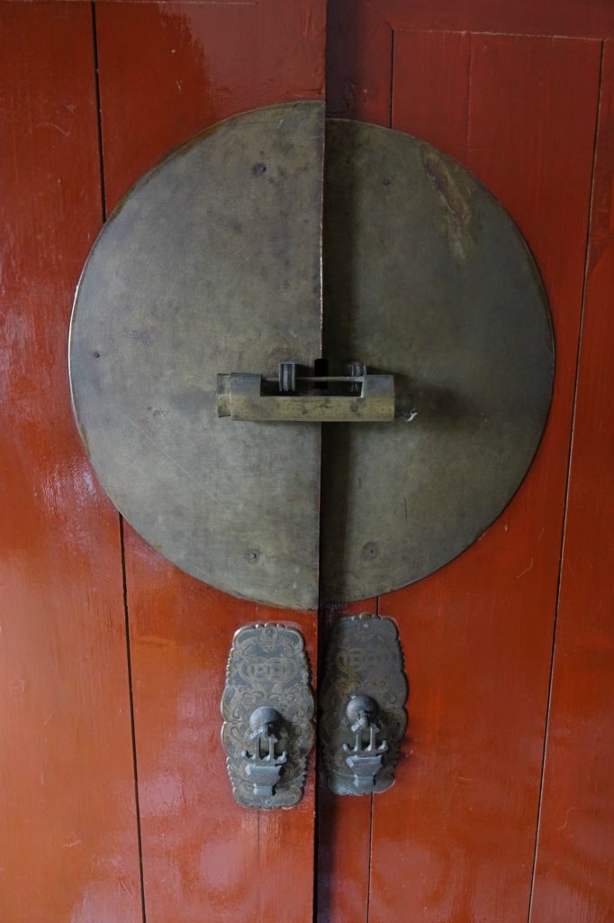 Close up of the lock of an antique Chinese cabinet in my old Shanghai style lane house apartment