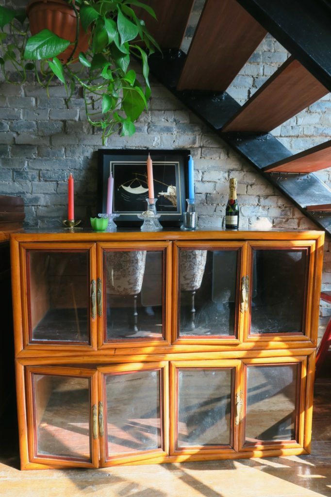 antique two tier Chinese book cabinet