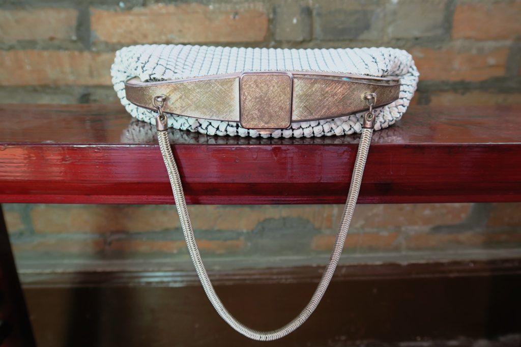 Oroton 60s vintage mesh bag top view