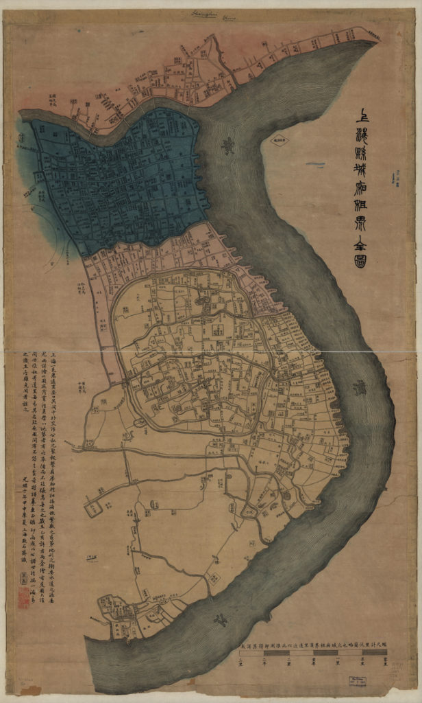 Shanghai map of concessions 1884