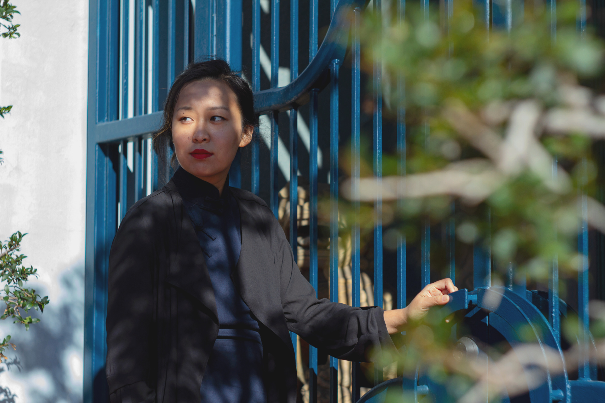 Chinese American Embracing Qipao Cheongsam Yulin Kuang The Pankou blue gates